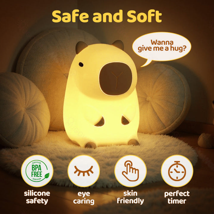 SquishBara | Kapibara Squishy Lampa Nocna Idealny Prezent dla Wszystkich Wieków