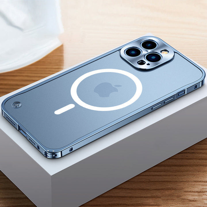 Magnetyczna etui na telefon iPhone z metalową ramą |