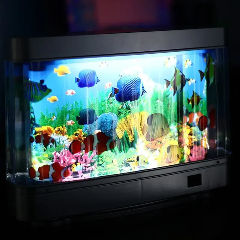 Wirtualny Oceaniczny Stolikowy Akwarium z LED Nocną Lampką
