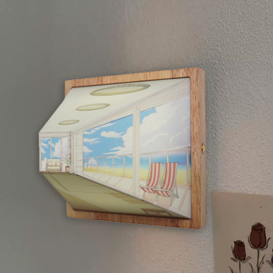 Lampa Ścienna z Iluzją Optyczną 3D Bez Okularów i Nocna Lampa