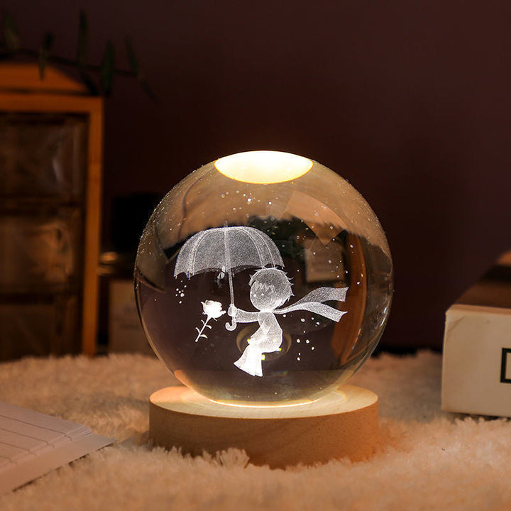 Świecąca Kula Kryształowa Nocna Lampa