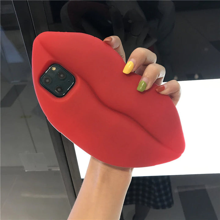 3D Duża Czerwona Warga Usta Całus Miękka Silikonowa Etui na iPhone&
