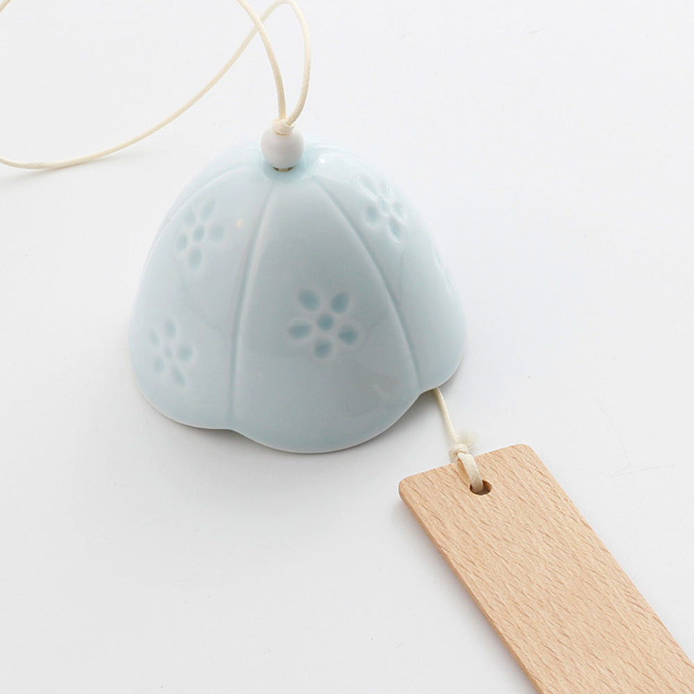 Japońskie ceramiczne dzwonki, dzwonki sakura, dzwonki do ogrodu, dekoracja przestrzeni życiowej, białe