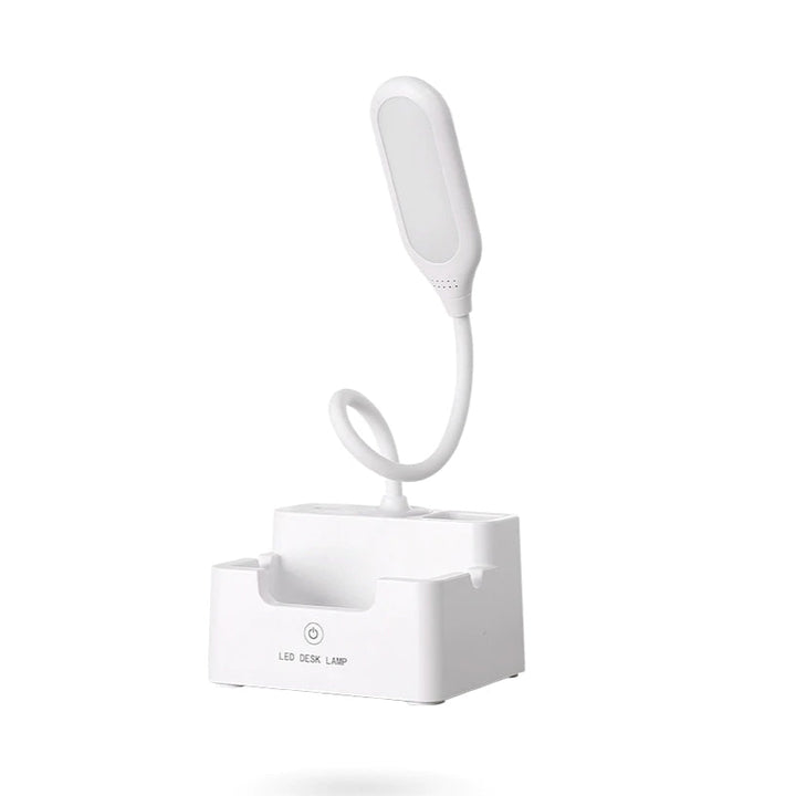 Lampa biurkowa z uchwytem na telefon