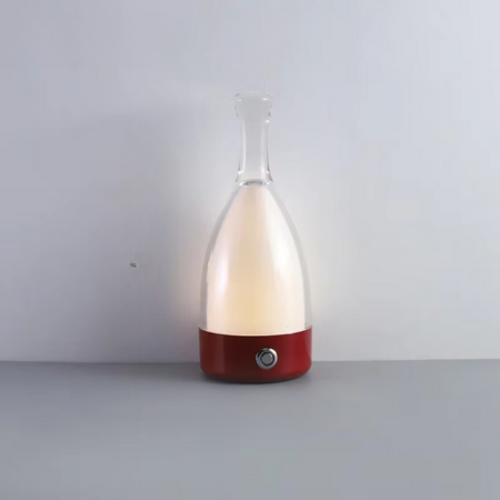 Lampa biurkowa w kształcie butelki wina z głośnikiem Bluetooth – Ładowalne nowoczesne nocne światło