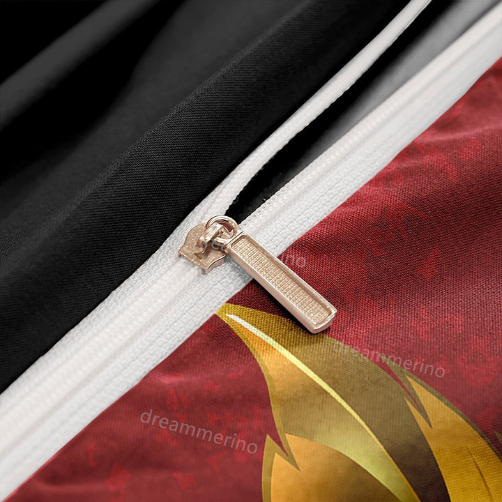 RoseAllure - Romantyczny Zestaw Pościeli w Kolorze Szkarłatnym