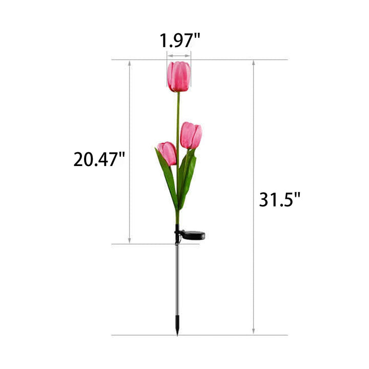 Słoneczna Lampa Tulipanowa do Ogrodu LED Lampa Kwiatowa na Ziemi