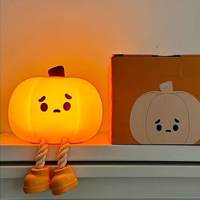 Lampka nocna LED w kształcie dyni, ładowana przez USB