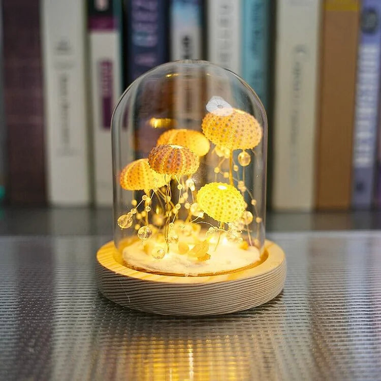 LumiCraft – Unikalna lampa stołowa DIY z naturalną muszlą jeżowca dla przytulnego wystroju