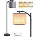 Lampa podłogowa z żarówką LED o 3 temperaturach barwowych, wysoka lampa przemysłowa do czytania do sypialni, biura, z białym kloszem w zestawie