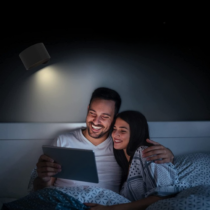 Lampy LED na ścianę, Lampy montowane na ścianie z akumulatorami, 3 temperatury kolorów i 3 poziomy jasności, 360° obrotowa kulka magnetyczna, Bezprzewodowe lampy ścienne do nauki, czytania, na stolik nocny