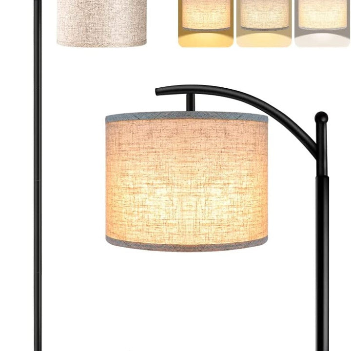 Lampa podłogowa z żarówką LED o 3 temperaturach barwowych, wysoka lampa przemysłowa do czytania do sypialni, biura, z białym kloszem w zestawie