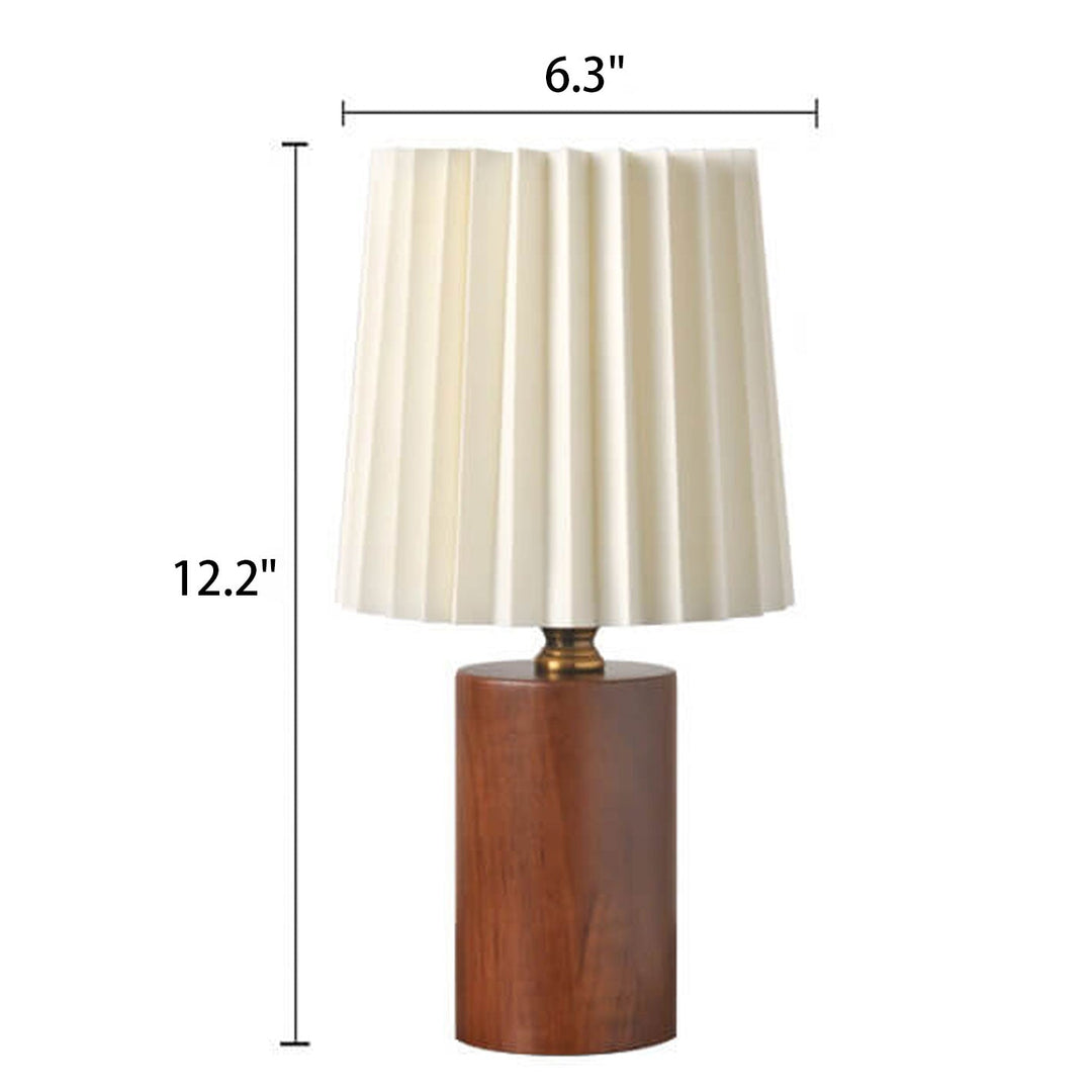 Vintage Koreańska Pleciona Kolumna Lampa Stołowa z Solidnym Drewnianym Stojakiem 1-Świetlna