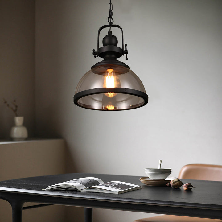 Antyczny szklany żyrandol retro industrialny lampa sufitowa
