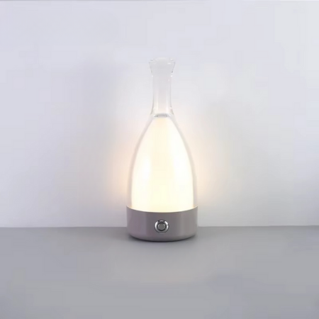 Lampa biurkowa w kształcie butelki wina z głośnikiem Bluetooth – Ładowalne nowoczesne nocne światło