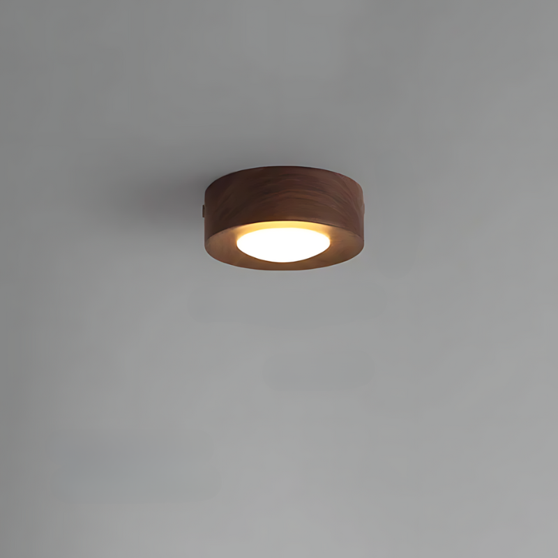 Lampa sufitowa z orzecha z reflektorem LED