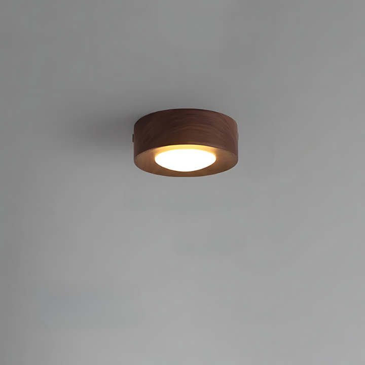 Lampa sufitowa z orzecha z reflektorem LED