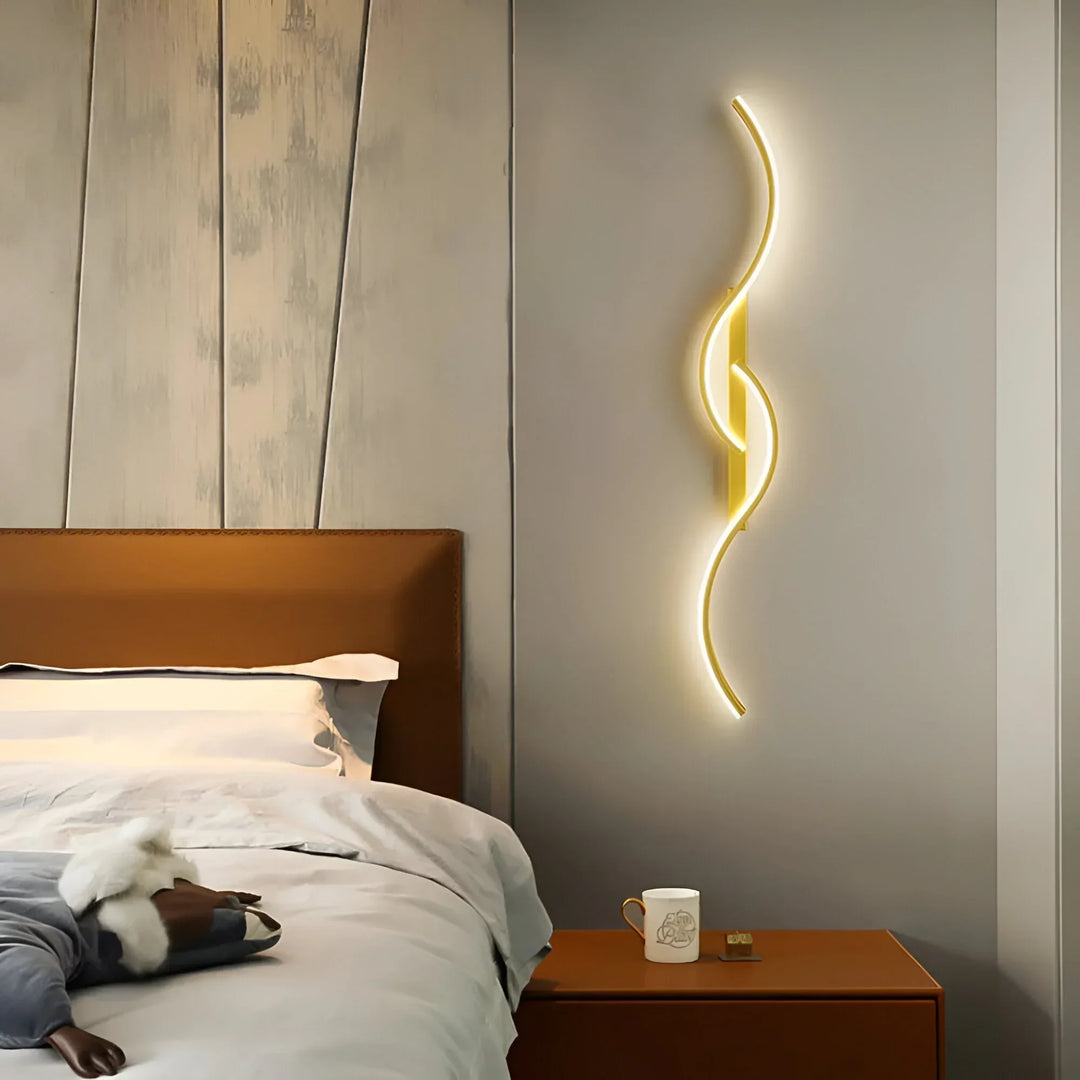 Nowoczesna Krzywa Lampa Ścienna do Wewnętrznego Oświetlenia Ambientowego
