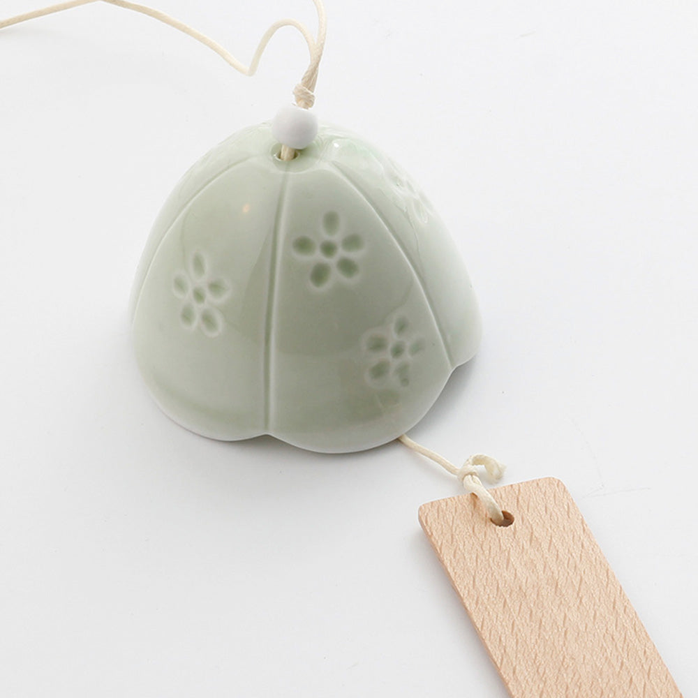Japońskie ceramiczne dzwonki, dzwonki sakura, dzwonki do ogrodu, dekoracja przestrzeni życiowej, białe