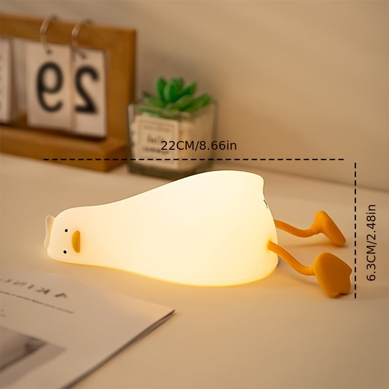 Lampa Śpiąca Kaczka - Ładowalna, Przyciemniana Silikonowa Lampa Nocna