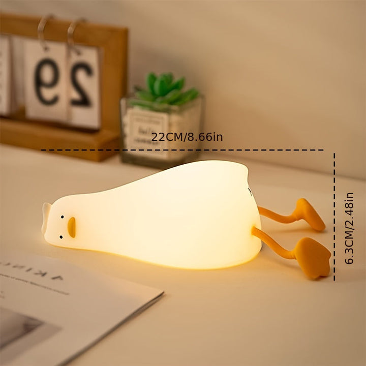 Lampa Śpiąca Kaczka - Ładowalna, Przyciemniana Silikonowa Lampa Nocna
