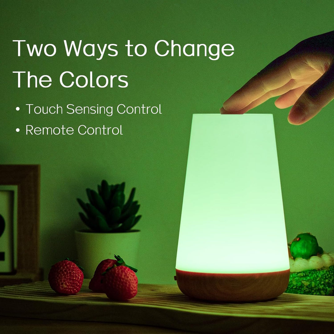 Lampka nocna, LED dotykowa lampa nocna na stolik, 13 kolorów RGB zmieniających się