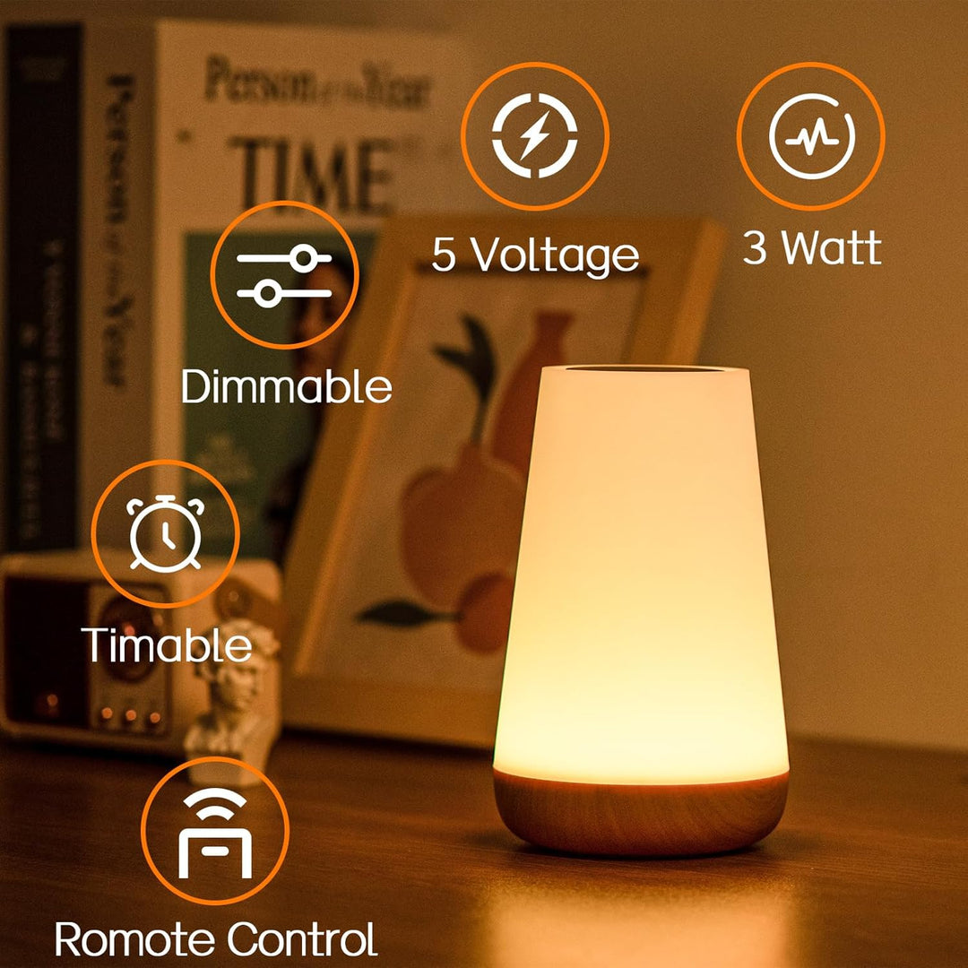 Lampka nocna, LED dotykowa lampa nocna na stolik, 13 kolorów RGB zmieniających się