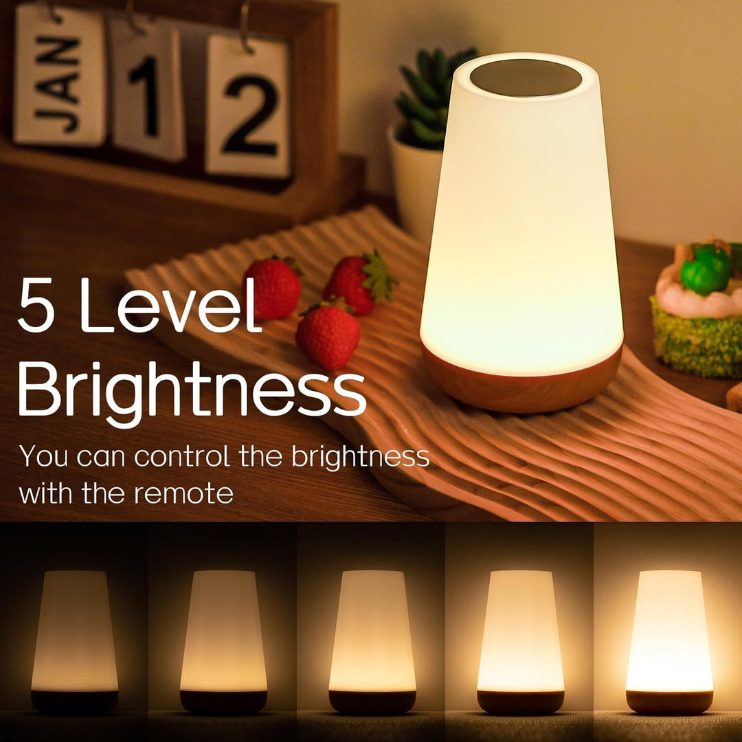 Lampka nocna, LED dotykowa lampa nocna na stolik, 13 kolorów RGB zmieniających się