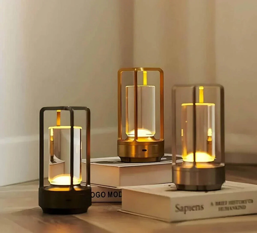 Wodoodporna i przenośna lampa stołowa z kryształu - AuroraGlow