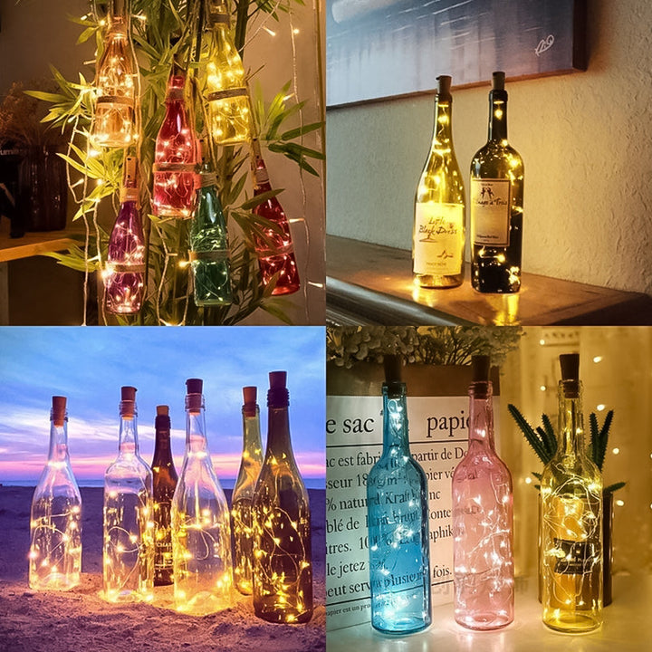 Świeczka LED do Butelki Korkowa Lampa Nocna DIY Dekoracja Prezent