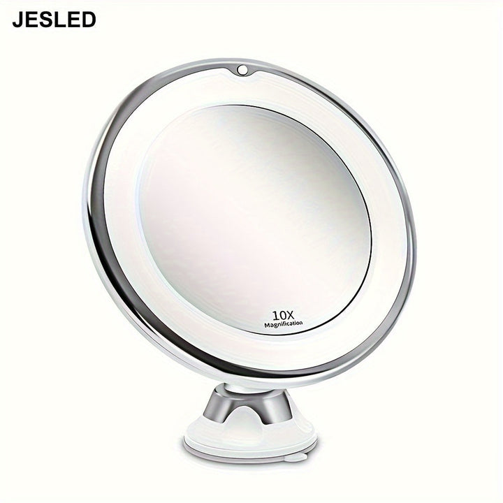 JESLED 10X – Obracane Lustro do Makijażu z Oświetleniem