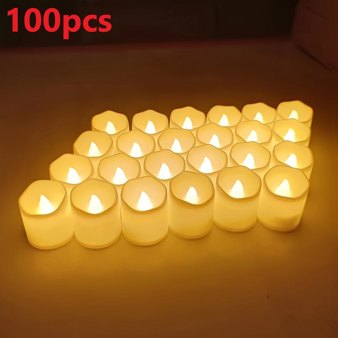 24/50/100 Pack świec LED bezpłomieniowych – migoczące tealighty na baterie, bezdymne i romantyczne na wesela i zaręczyny