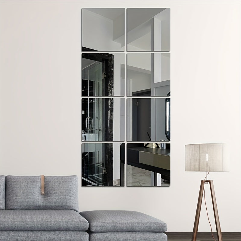 EleganceTiles - 8 stylowych samoprzylepnych płytek lustrzanych do dekoracji wnętrz