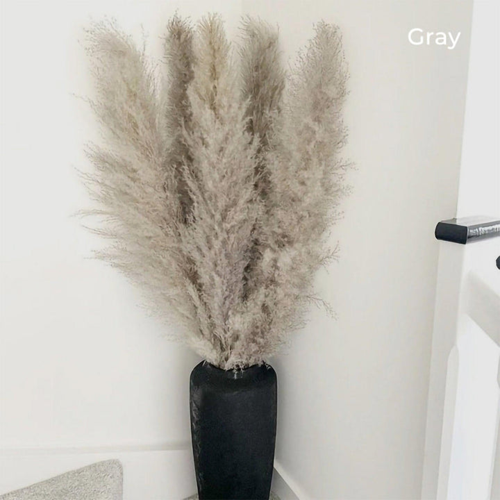 Bukiet naturalnych, suszonych traw pampasowych o długości 80 cm (biały / beżowy / szary) │ puszyste pióra do nowoczesnego boho wystroju wnętrz