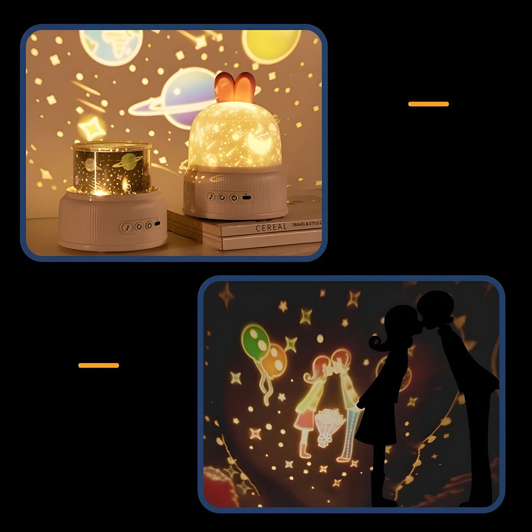 BunnyBeam Light - Uroczy projektor świetlny w kształcie królika na noc dla dzieci |