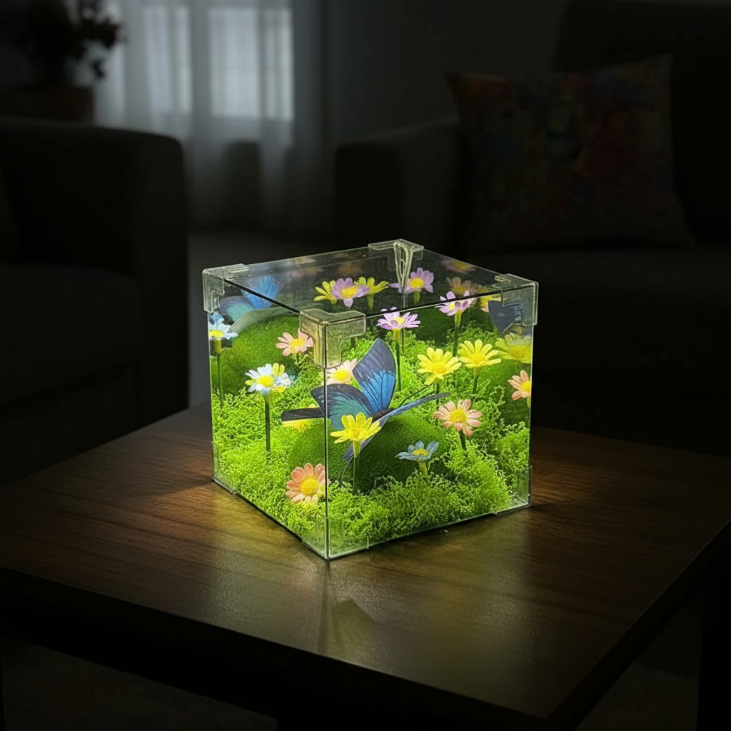 LED Sześcian Motyla Oświetlenie Nocne Dekoracja
