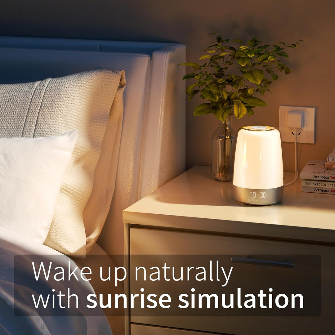 Lampka do budzenia LightStart – Symulacja wschodu słońca i ściemnialna lampka nocna |