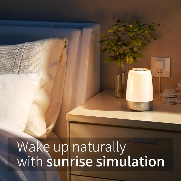 Lampka do budzenia LightStart – Symulacja wschodu słońca i ściemnialna lampka nocna |