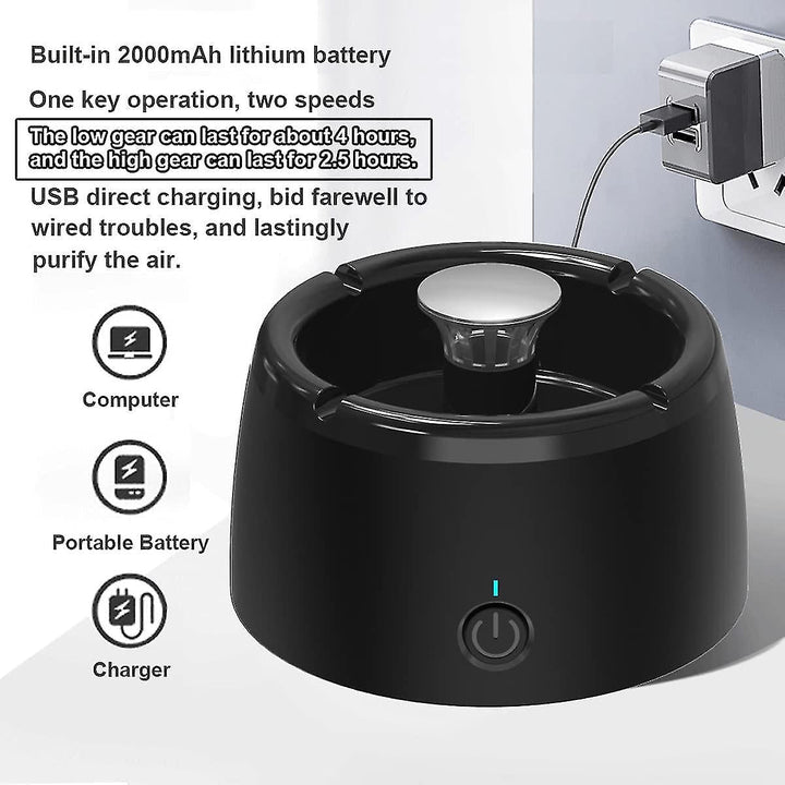 Bezwonny Popielniczka Bez Dymu - Przenośny Łapacz Dymu z Filtrami Zapachowymi