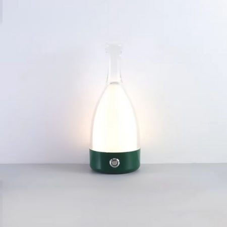 Lampa biurkowa w kształcie butelki wina z głośnikiem Bluetooth – Ładowalne nowoczesne nocne światło