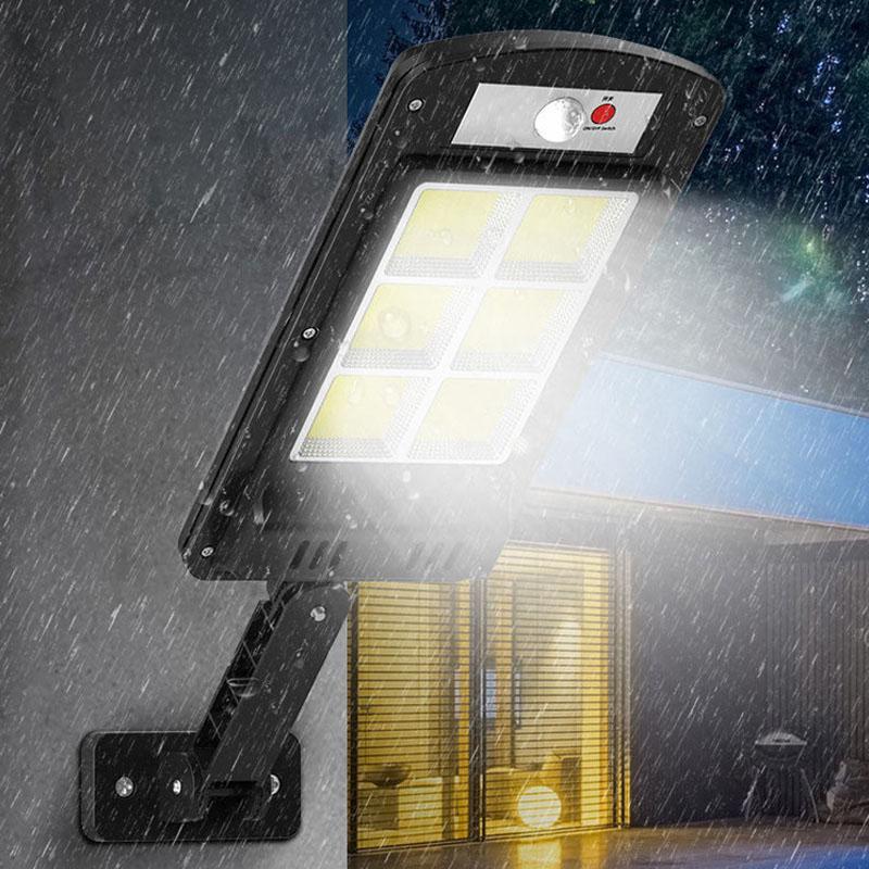 200W Zewnętrzna Lampa LED Solar z Pilotem, Czujnik Ruchu i Zmierzchu