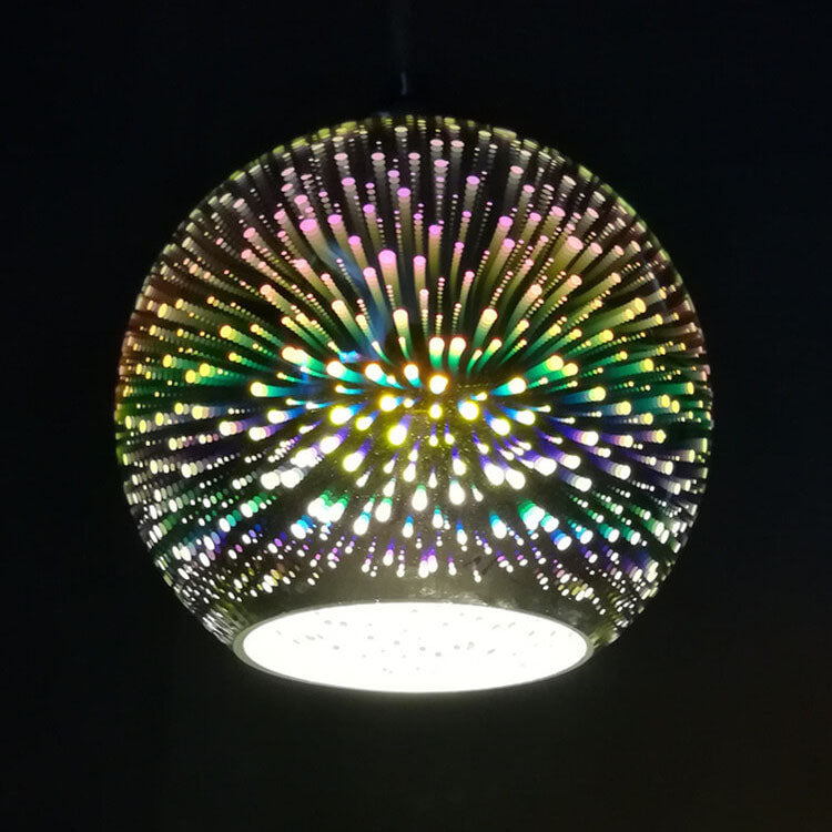 Nowoczesna kreatywna 3D kolorowa szklana lampa wisząca z jedną żarówką w kształcie kopuły