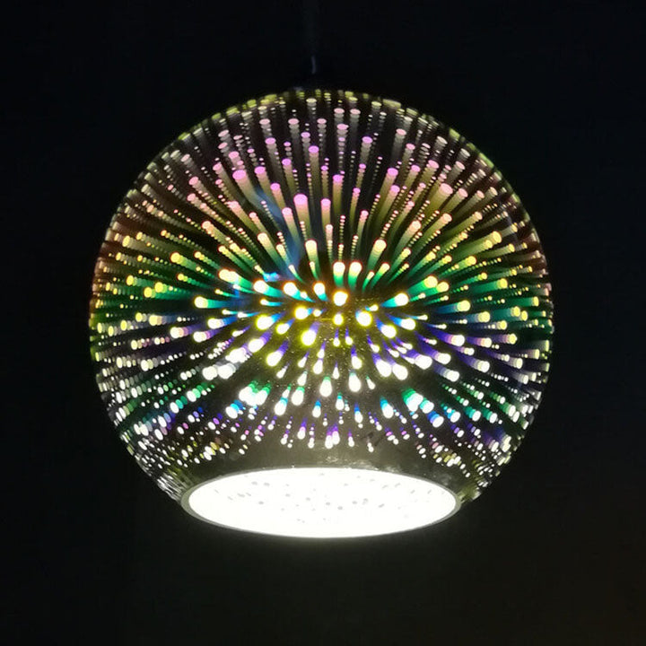 Nowoczesna kreatywna 3D kolorowa szklana lampa wisząca z jedną żarówką w kształcie kopuły