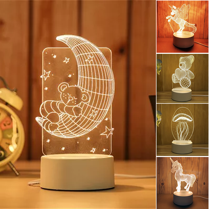 3D Nocna Lampa Usb