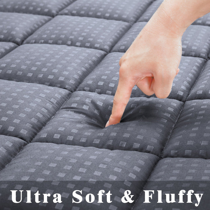 Ultimate Cooling Mattress Pad – Premium Quilted Pillow Top, Luksusowo Puszysty i Ultra-Przewiewny z Bezpieczną Pokrywą na Materac o Głębokości 14-18 Cal – Zwiększony Komfort Snu, 1szt |