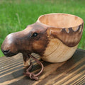 Drewniana Kubek - WildSip - Ręcznie Wykonany Design Zwierzęcy - Przygodowe Nawadnianie