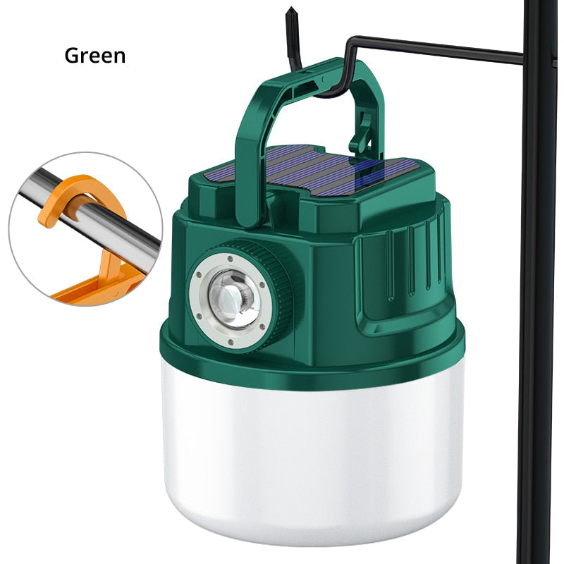 Słoneczna lampa LED na zewnątrz z ładowaniem USB do eksploracji i biwakowania