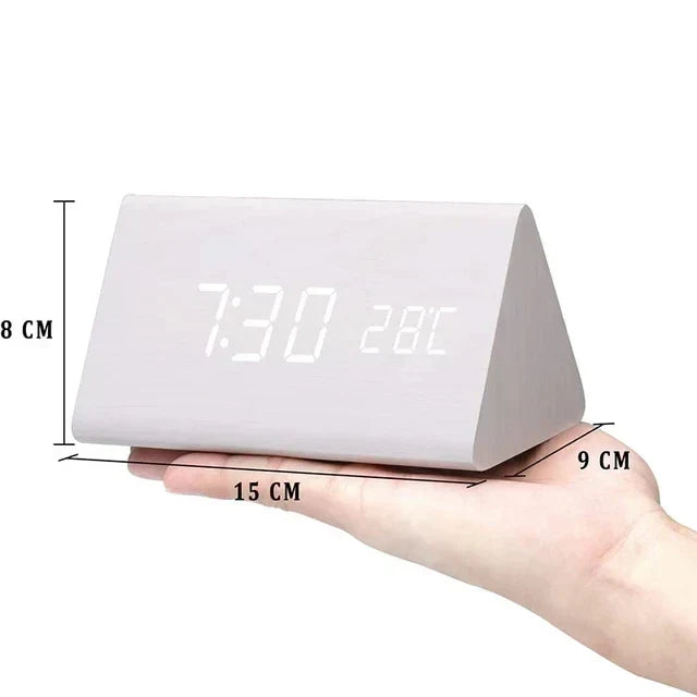 Czary | Cyfrowy Drewniany Zegar Budzik | W tym Wyświetlacz Temperaturowy