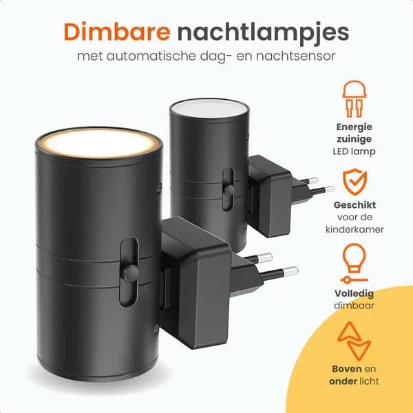 Ściemnialna lampka LED nocna z czujnikiem dnia/nocy dla przyjemnego oświetlenia pomieszczeń