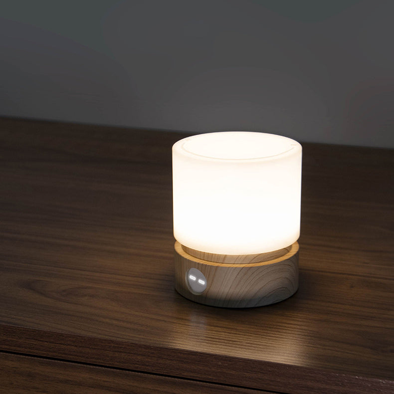 Współczesna Nordic Timer Ładowalna Lampa Stołowa LED z Cylindrem z ABS HIPS Silikonowa Nocna Lampa do Stojaka na Noc